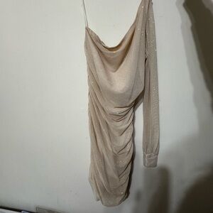 Xtraordinary One Shoulder Cream Dress